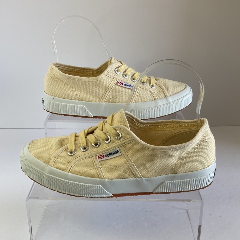 Superga 2760 Cotu Classic Dusty Yellow Canvas Lace Up Shoes